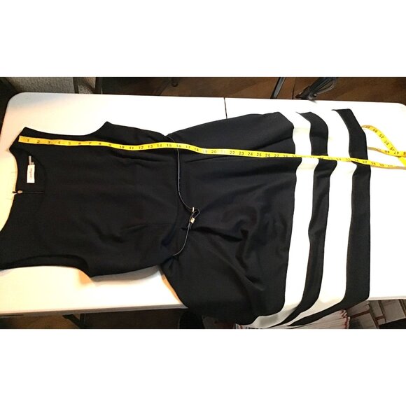 CALVIN KLEIN WOMENS BLACk/WHITE FIT AND FLARE ZIP CLOSW KNEE LENGHT DRESS SIZE 8 - Picture 6 of 7